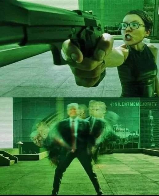 [서울=뉴시스] 도널드 트럼프 전 미국 대통령 총기 피습 사건 이후 온라인상에서 이를 패러디한 '밈'이 쏟아져 나오고 있다. (사진=온라인 커뮤니티 갈무리) *재판매 및 DB 금지