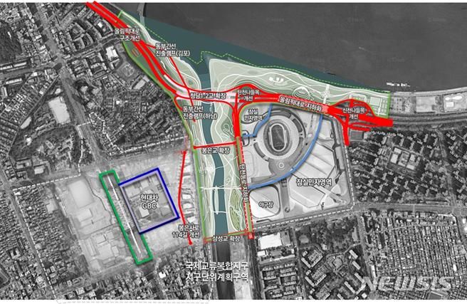 [서울=뉴시스]서울 강남구 삼성동과 송파구 잠실동 '국제교류복합지구' 일대 올림픽대로와 탄천동로 등 일부 구간이 지하화된다. (사진=서울시 제공). 2024.07.18. photo@newsis.com 