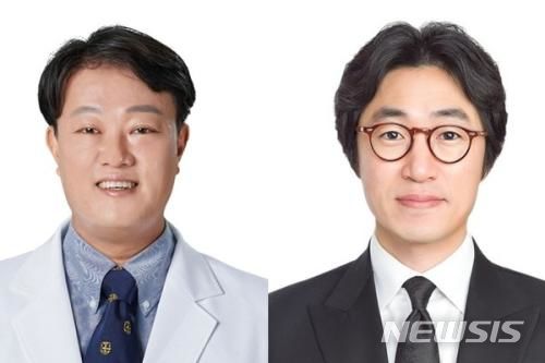 [서울=뉴시스]국내 연구진이 혈액의 ‘응고 강도’가 스텐트 시술(경피적 관상동맥중재술)을 받은 환자의 심근경색·협심증 같은 관상동맥질환 재발에 큰 영향을 끼친다는 사실을 세계 최초로 규명해냈다. 왼쪽부터 중앙대광명병원 순환기내과 정영훈 교수, 은평성모병원 순환기내과 권오성 교수. (사진= 중앙대광명병원 제공) 2024.07.23. photo@newsis.com. 