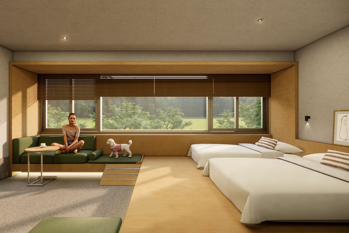[서울=뉴시스] 교원그룹 펫 프렌들리 호텔 키녹 객실 조감도.(사진=교원그룹 제공) *재판매 및 DB 금지