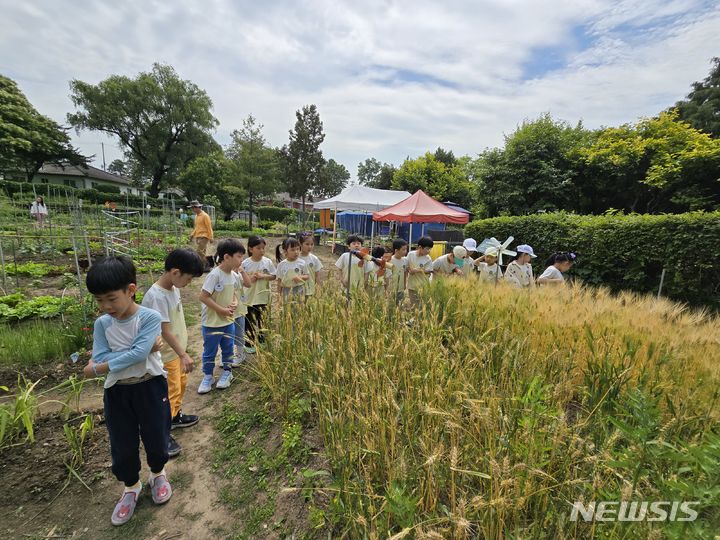 [서울=뉴시스]서울 용산구는 용산가족공원과 함께하는 생태 환경교육 '자연아, 놀자! 텃밭놀이터'를 운영한다고 28일 밝혔다. (사진=용산구 제공). 2024.07.28. photo@newsis.com 