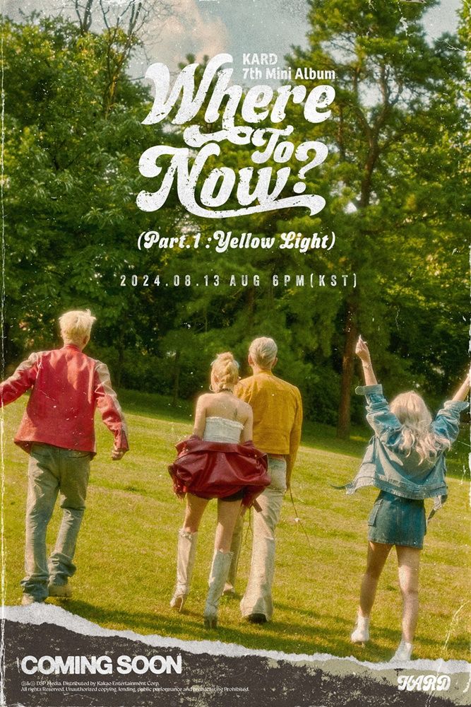 [서울=뉴시스] 카드 미니 7집 '웨어 투 나우? (파트.1 : 옐로우 라이트)' 커밍업 포스터. (사진=RBW, DSP미디어 제공) 2024.08.01. photo@newsis.com *재판매 및 DB 금지