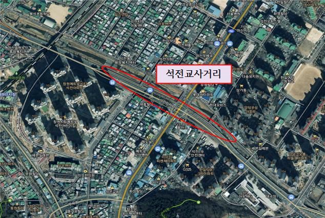 [창원=뉴시스] 강경국 기자 = 경남 창원시 마산회원구 석전지하차도 정밀안전점검 용역 위치도. (사진=창원시청 제공). 2024.08.02. photo@newsis.com *재판매 및 DB 금지