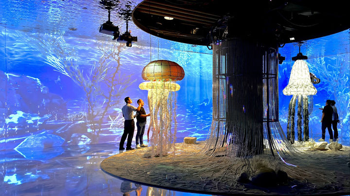 중흥골드스파&리조트' 미디어아트 전시회 '우주드림(UZE DREAM)' 내부 모습. (이미지=중흥그룹 제공) photo@newsis.com *재판매 및 DB 금지