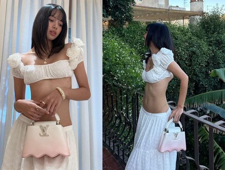 블핑 리사, 파격 휴가룩 시선 강탈…손엔 남친네 가방