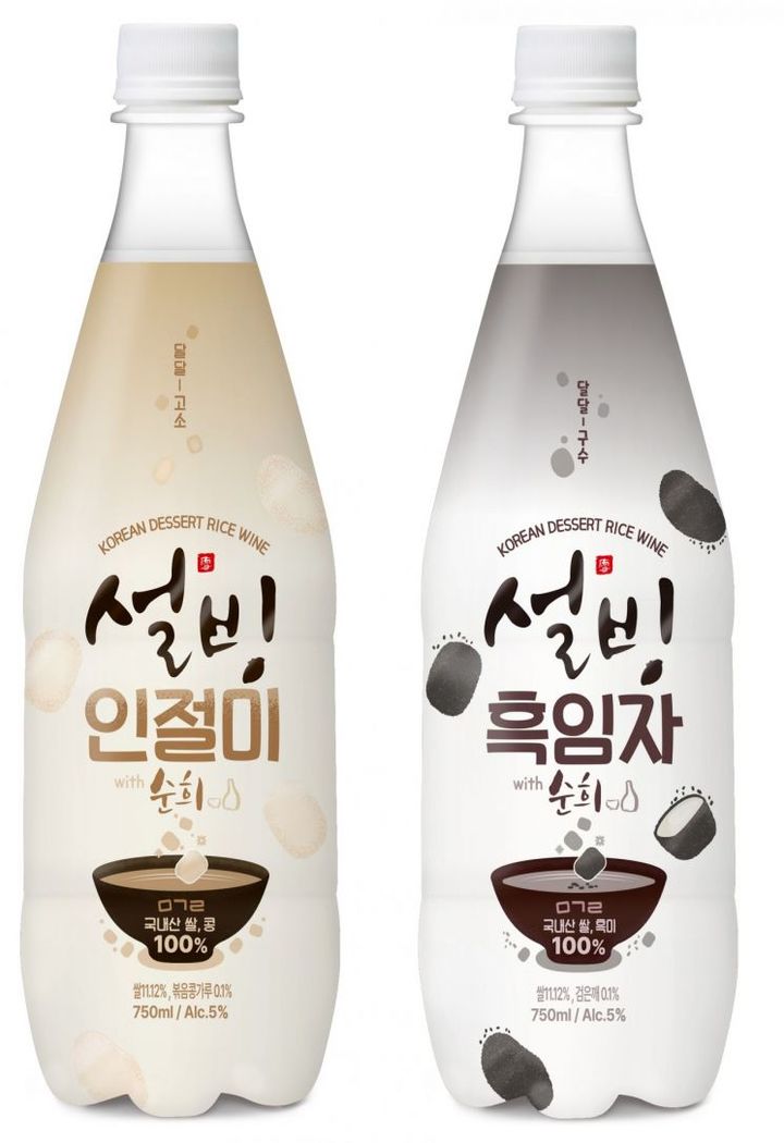 보해양조가 지난해 협업해 선보인 '설빙 인절미순희'·'설빙 흑임자순희' 제품 모습. 사진은 기사 내용과 직접 관련 없음.(사진=보해양조 제공) *재판매 및 DB 금지
