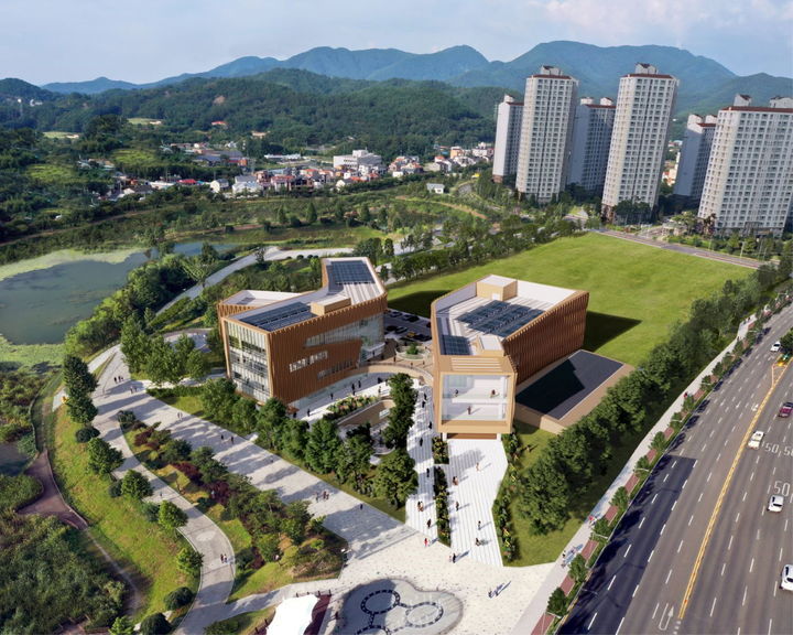 [진주=뉴시스]진주혁신도시 복합문화도서관 조감도. *재판매 및 DB 금지