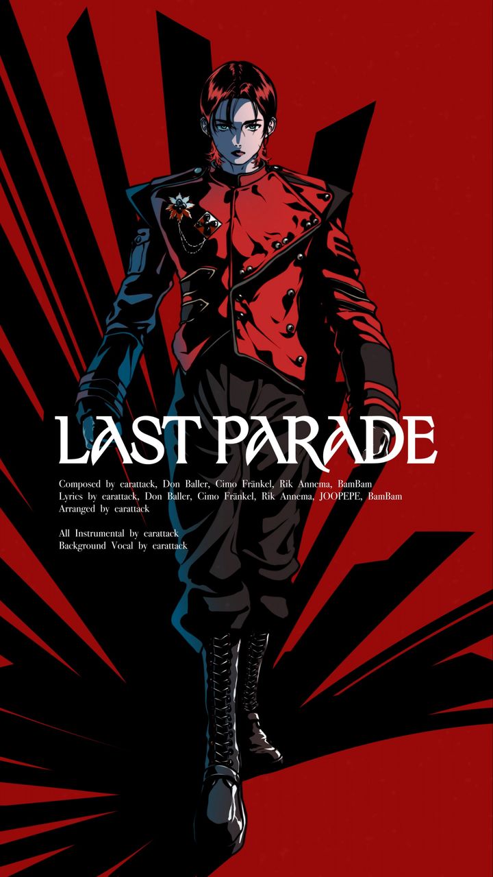 [서울=뉴시스] 뱀뱀의 메인 타이틀곡 '라스트 퍼레이드' 일러스트. (사진=어비스컴퍼니 제공) 2024.08.07. photo@newsis.com *재판매 및 DB 금지