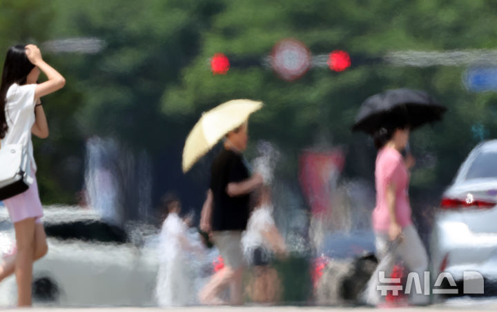 [부산=뉴시스] 하경민 기자 = 부산 전 지역에 폭염경보가 발효 중인 7일 해운대구의 한 도로에서 아지랑이가 피어 오르고 있다. 2024.08.07. yulnetphoto@newsis.com