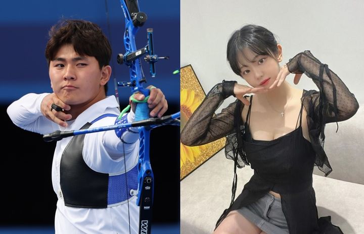 대한민국 양궁 국가대표팀 김제덕(왼쪽)과 인플루언서 쵸단 (사진=뉴시스, 쵸단 인스타그램) *재판매 및 DB 금지