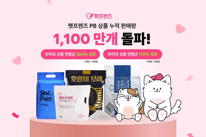 [서울=뉴시스] 펫프렌즈 PB상품 누적 판매량 1100만개 돌파 이미지. 2024.08.09. (사진=펫프렌즈 제공)&nbsp; *재판매 및 DB 금지