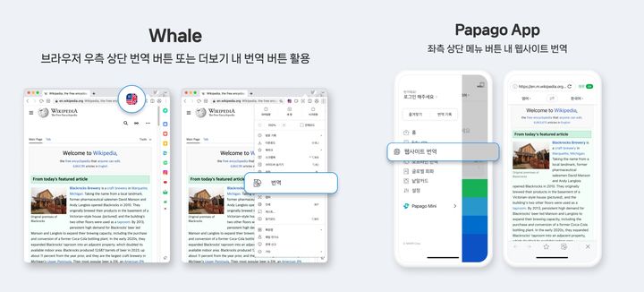 [서울=뉴시스] 13일 네이버에 따르면 파파고는 다음 달 1일 파파고 웹에서 제공 중인 웹사이트 번역 기능을 종료할 예정이다. (사진=파파고 네이버 블로그 캡처) *재판매 및 DB 금지