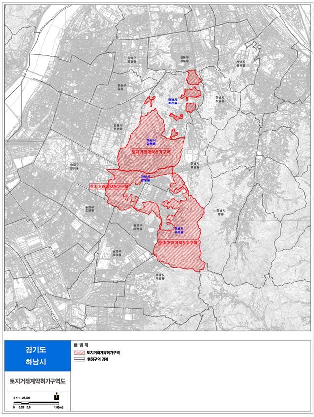토지거래허가구역 신규 지정 지역. (사진=하남시 제공) *재판매 및 DB 금지 *재판매 및 DB 금지