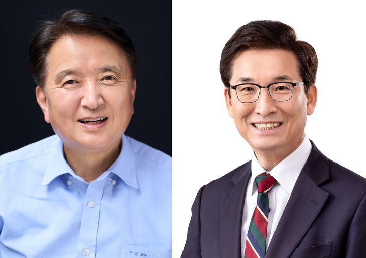 김영환(왼쪽) 충북지사, 윤건영 충북교육감. *재판매 및 DB 금지