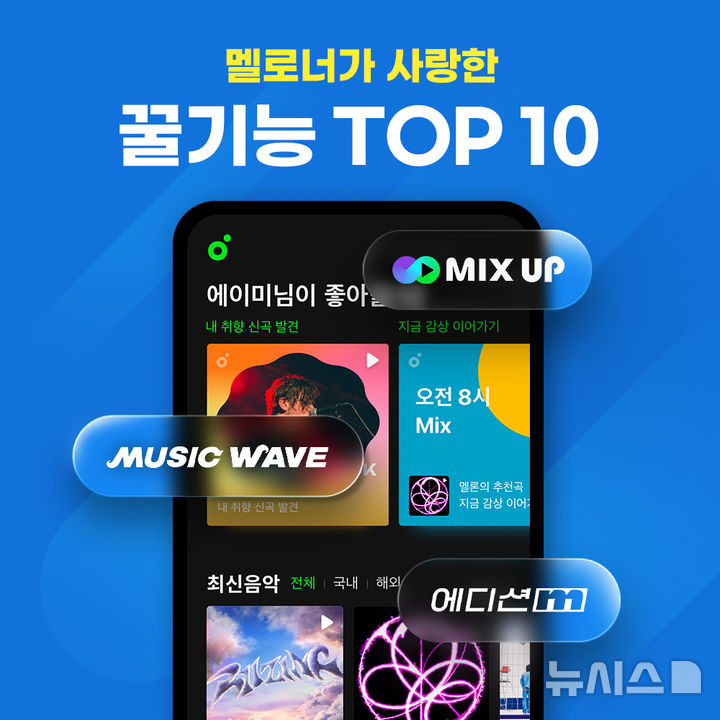 [서울=뉴시스] 멜론은 지난 4월 '멜론 내 가장 좋아하는 기능'을 댓글로 남기는 이벤트를 통해 나온 총 6000여개의 댓글들을 분석한 결과를 담은 '멜로너가 사랑한 꿀기능 톱10' 리포트를 발간했다고 이같이 밝혔다. (사진=카카오엔터테인먼트 제공)