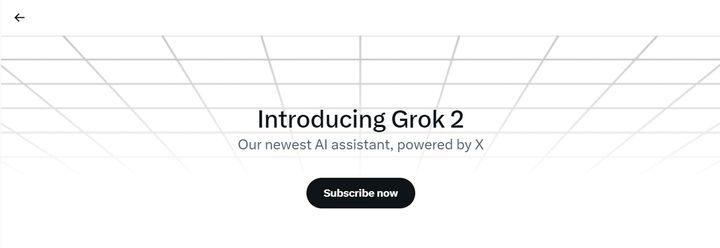 [뉴시스]일론 머스크가 만든 인공지능(AI) 기업 xAI가 최신 AI 챗봇인 '그록-2'(Grok-2)를 출시한 가운데, 이 챗봇이 생성하는 유해한 이미지가 빠르게 확산되고 있다는 우려의 목소리가 나오고 있다. 사진은 그록-2 시작 화면. 2024.8.16 *재판매 및 DB 금지