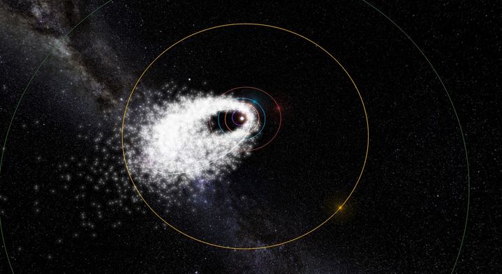 태양계 내부를 떠돌고 있는 페르세우스 유성우의 시뮬레이션 이미지. (사진=NASA) *재판매 및 DB 금지