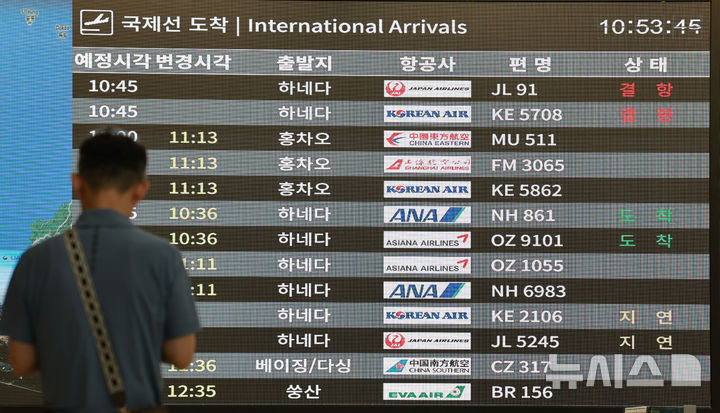 태풍 '장미' 여파...국적항공사 日 항공편, 지연·결항 잇따라 - 뉴스 썸네일 이미지
