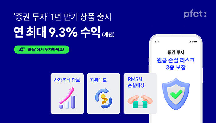 PFCT, 연 최대 9.3% '증권 투자' 상품 출시