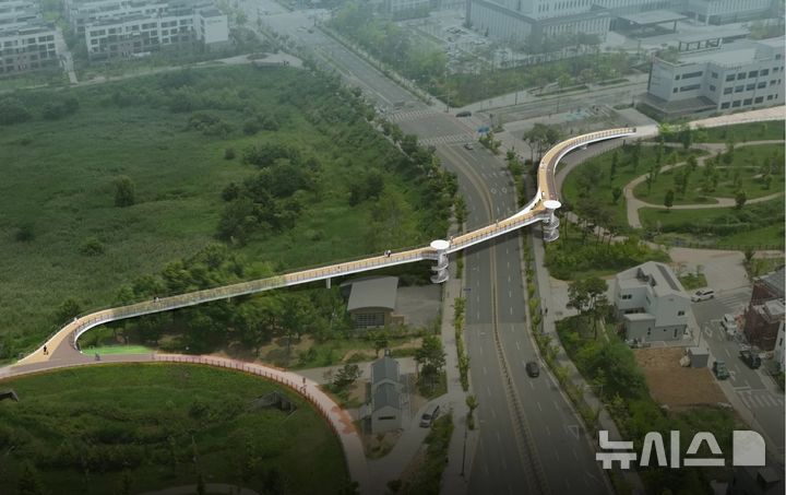 [전주=뉴시스]윤난슬 기자 = 전북 전주시는 전주혁신도시부터 만성지구와 기지제, 황방산에 이르는 연속성 있는 보행로를 구축하기 위해 만성지구와 기지제를 연결하는 보행육교를 설치할 계획이라고 21일 밝혔다.(사진=전주시 제공) 