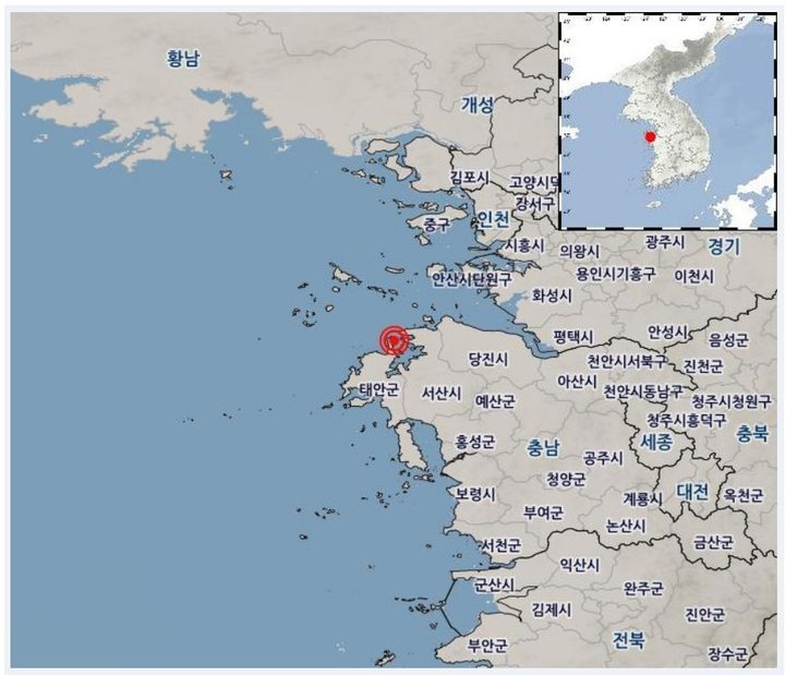 [서산=뉴시스] 지진 발생 위치 (사진=기상청 날씨누리 갈무리) 2024.08.23. *재판매 및 DB 금지