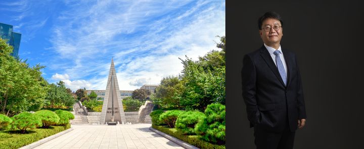 [서울=뉴시스] (왼쪽부터) 서강대학교 알바트로스 전경, 오병근 입학처장 (사진=서강대 제공) *재판매 및 DB 금지