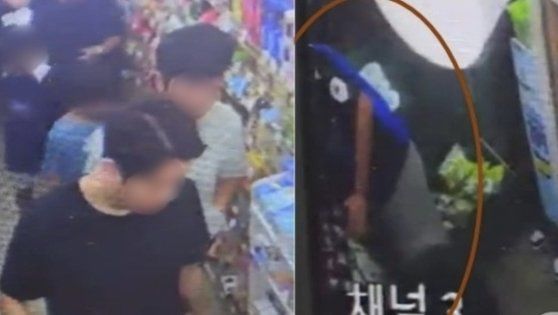 [서울=뉴시스] 22일 뉴스1에 따르면 지난 17일 오후 8시 20분께 대전시 월드컵경기장 내 편의점에서 물건을 사려고 줄을 서 있던 남성 A씨가 무릎을 갑자기 꿇으며 바닥에 주저앉았다. (사진=뉴스1 보도 캡처) *재판매 및 DB 금지