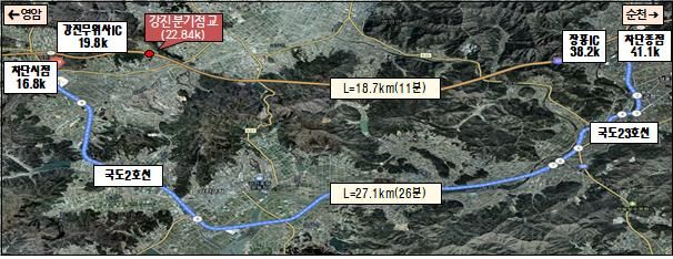[강진=뉴시스] 한국도로공사 광주전남본부는 오는 28일부터 이틀 동안 남해고속도로 내 강진무위사 나들목부터 장흥나들목까지 18.7㎞ 구간을 양방향 통제한다고 26일 밝혔다. (사진 = 한국도로공사 광주전남본부 제공) 2024.08.26. photo@newsis.com *재판매 및 DB 금지