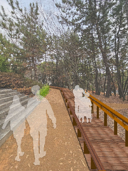 [창원=뉴시스] 강경국 기자 = 경남 창원의 대표적인 환경친화적 공원인 용지호수공원에 조성될 예정인 무장애 숲길 조감도. (사진=창원시청 제공). 2024.08.26. photo@newsis.com *재판매 및 DB 금지