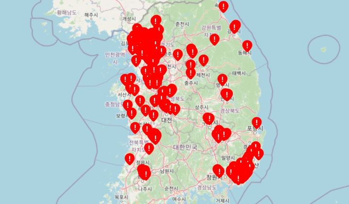 (사진=딥페이크 피해학교 지도 누리집 갈무리) *재판매 및 DB 금지