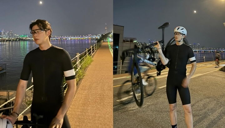 [서울=뉴시스] 가수 겸 배우 차은우가 야간 라이딩을 즐기는 모습을 공개했다. (사진=인스타그램) *재판매 및 DB 금지