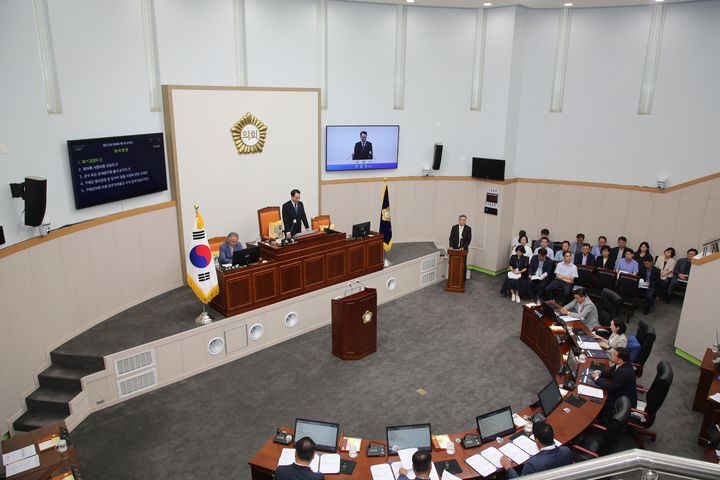 [구례=뉴시스] 전남 구례군의회 제312회 정례회. (사진=구례군의회 제공) photo@newsis.com *재판매 및 DB 금지