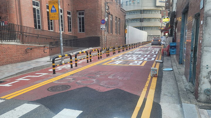 용산구, 한강초등학교 후문 이면도로에 보행 통로 확보