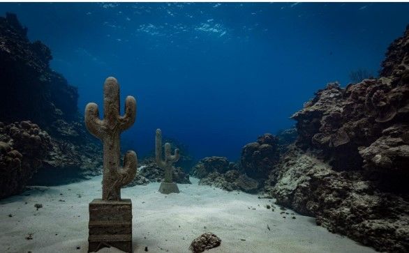 클라우디아 콤테, 〈Underwater Sculpture Park〉, 콘크리트, 123 x 33.5 x 23.5 cm, 2019, 앨리게이터 헤드 파운데이션, 포트 안토니오 (자메이카) © Studio Claudia Comte *재판매 및 DB 금지