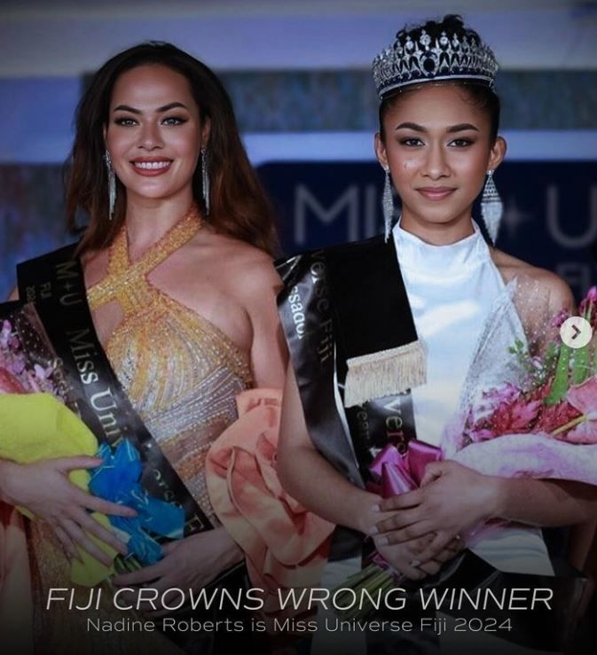 미스 유니버스 피지 우승자 만시카 프라사드(오른쪽)와 준우승자 네이딘 로버츠. (출처=미스 유니버스 피지 인스타그램) *재판매 및 DB 금지