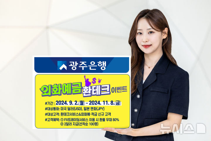 광주은행은 오는 11월 8일까지 선착순 100명에게 2달러를 지급하는 '외화예금 환테크 이벤트'를 실시한다. (사진=광주은행 제공) photo@newsis.com *재판매 및 DB 금지