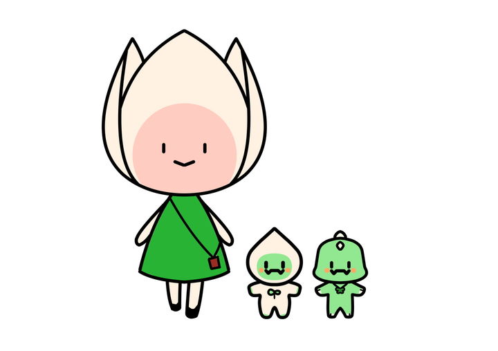 [태안=뉴시스] 10일 천리포수목원이 공개한 바뀐 목련이(왼쪽)와 새 캐릭터 찰리푸스모건. 작은 찰리푸스모건이 옷에 따라 바뀌는 모습이 표현됐다. (사진=천리포수목원 제공) 2024.09.10. photo@newsis.com&nbsp; *재판매 및 DB 금지