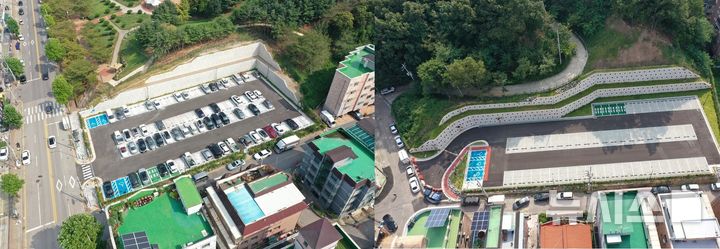 [안산=뉴시스] 안산시가 새로 조성한 주차장. 본오동 주차장(왼쪽)과 사동 주차장. (사진=안산시 제공) 2024.09.12. photo@newsis.com