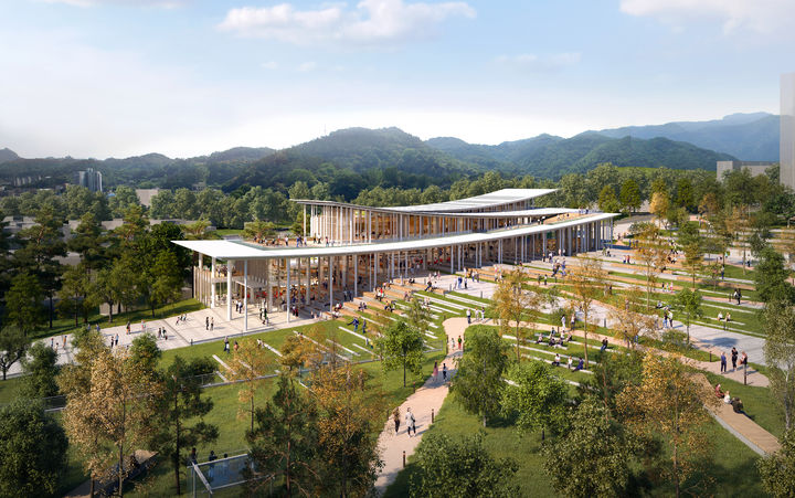 진안군립 공공도서관으로 추진 중인 ‘진안 지혜의 숲 도서관’(가칭)의 설계 공모 당선작 조감도 *재판매 및 DB 금지