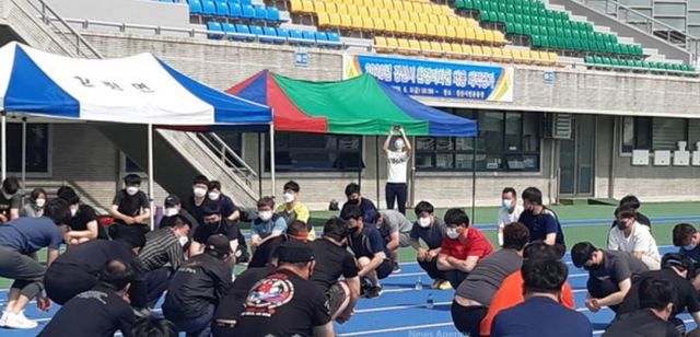 [경산=뉴시스] 경산시 환경관리원 채용 체력평가. (사진=경산시 제공) 2025.05.13. photo@newsis.com&nbsp; *재판매 및 DB 금지