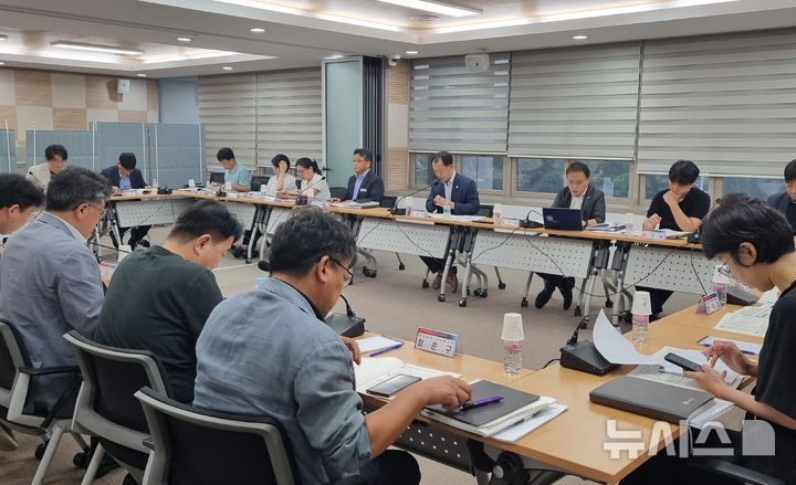 [창원=뉴시스]20일 오후 경남도청 중앙회의실에서 류명현 경남도 산업국장 주재로 미래첨단산업 육성전략 수립을 위한 전문가 워킹그룹 회의가 열리고 있다.(사진=경남도 제공) 2024.09.20. photo@newsis.com