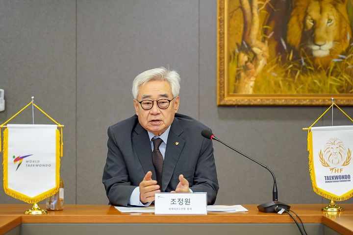[서울=뉴시스] 조정원 세계태권도연맹(WT) 총재. (사진=세계태권도연맹 제공) *재판매 및 DB 금지