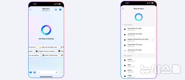 [서울=뉴시스] 메타는 25일(현지시각) 미국 캘리포니아주 멘로파크 본사에서 개발자 콘퍼런스 '커넥트 2024'를 열고 메타 AI 업데이트 소식을 발표했다. 페이스북, 인스타그램 등 메타 소셜네트워크서비스(SNS) 이용자는 AI 챗봇과 목소리로 대화를 나눌 수 있게 됐다. 존 시나, 주디 덴치 등 유명 연예인 목소리도 탑재한 게 특징이다. (사진=메타 블로그 캡처)