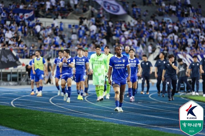 [서울=뉴시스] 프로축구 K리그2 수원 삼성. (사진=한국프로축구연맹 제공) *재판매 및 DB 금지