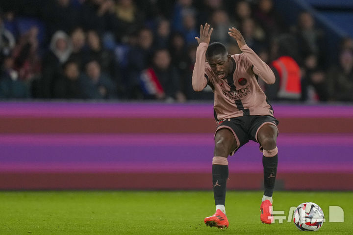 [파리=AP/뉴시스] 프랑스 프로축구 리그앙 파리 생제르맹(PSG)의 우스만 뎀벨레. 2024. 9. 27.