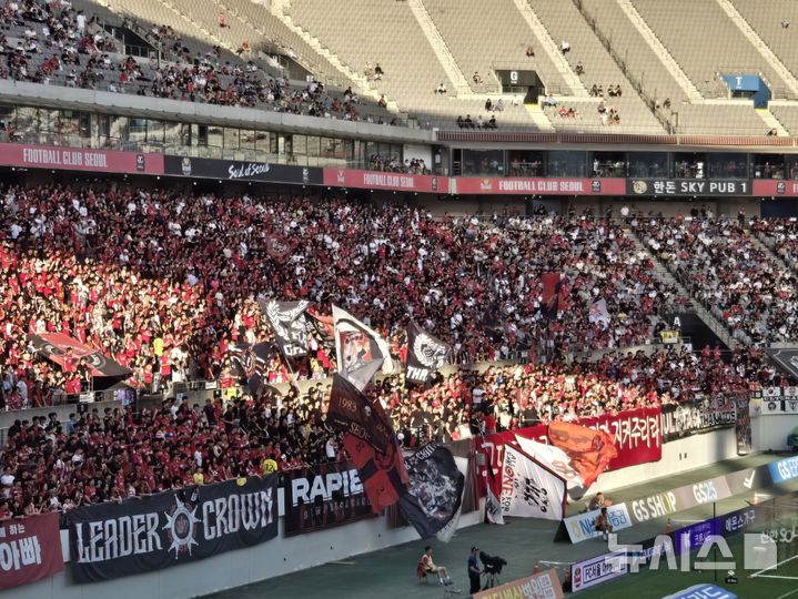 [서울=뉴시스] 프로축구 K리그1 FC서울와 수원FC가 맞붙은 '하나은행 K리그1 2024' 32라운드 도중 관중석에서 한 팬이 쓰러지는 아찔한 사고가 발생했다. hatriker22@newsis.com 2024. 9. 29.