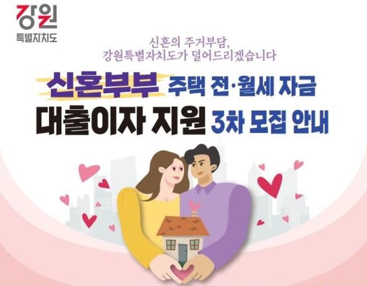 신혼부부 주거자금 대출이자 지원 포스터. *재판매 및 DB 금지