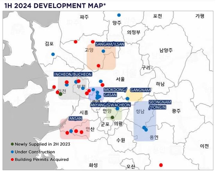 2024년 상반기 수도권 데이터센터 개발 현황. (자료=쿠시먼앤드웨이크필드 제공) *재판매 및 DB 금지