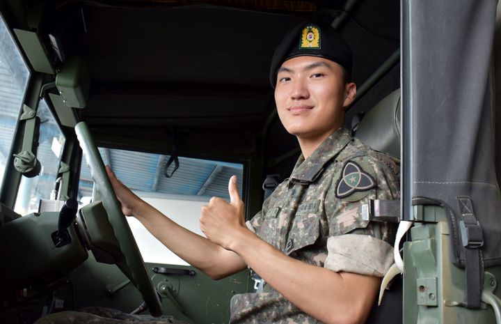 육군 제35사단 백마여단에서 운전병으로 근무하고 있는 이지창 상병. (사진=육군 제35사단 제공) *재판매 및 DB 금지