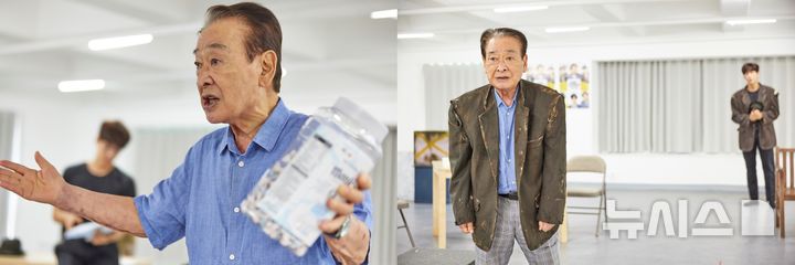 [서울=뉴시스] 연극 '고도를 기다리며를 기다리며' 연습 사진. (사진=파크컴퍼니 제공) photo@newsis.com *재판매 및 DB 금지